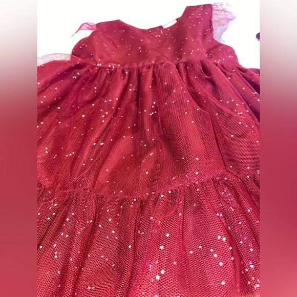 *NWOT* Carter’s 6M Baby Girl Maroon Sparkly Dress w/ Diaper Cover - Picture 2 of 7